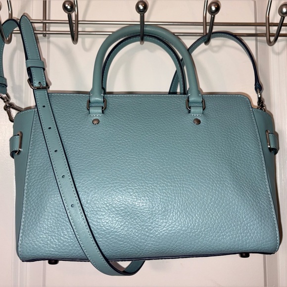 Coach Blake 25 Crossbody Satchel Pool Blue Pebbled Leather F55665 -Swagger Style - Picture 6 of 15